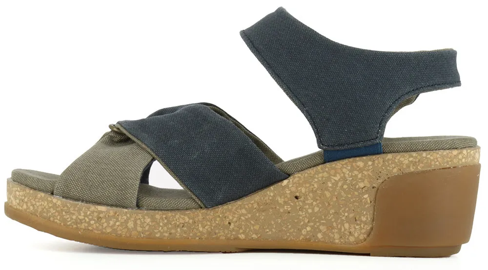 El Naturalista Women's N5007t Seaweed Canvas Wedge Sandal