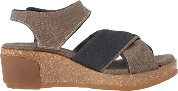 El Naturalista Women's N5007t Seaweed Canvas Wedge Sandal