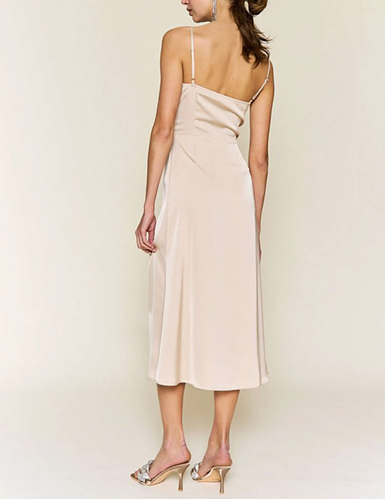 Eleanor Tied Keyhole Satin Dress