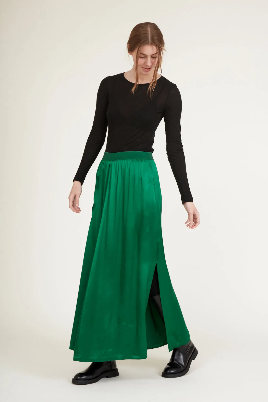 Flora Wide Skirt - Green Jacket