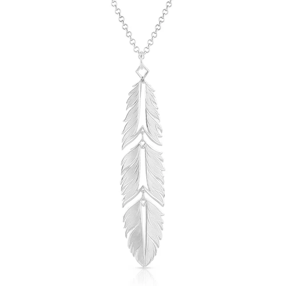 Freedom Feather American Made Necklace- Montana Silversmiths