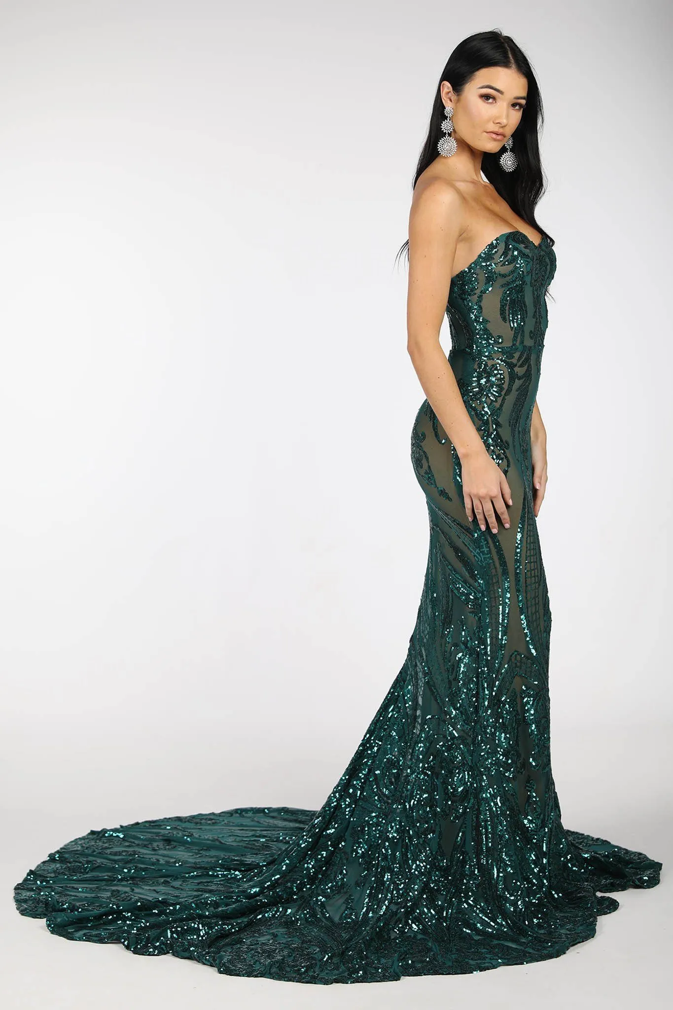 Gianna Gown - Emerald/Nude