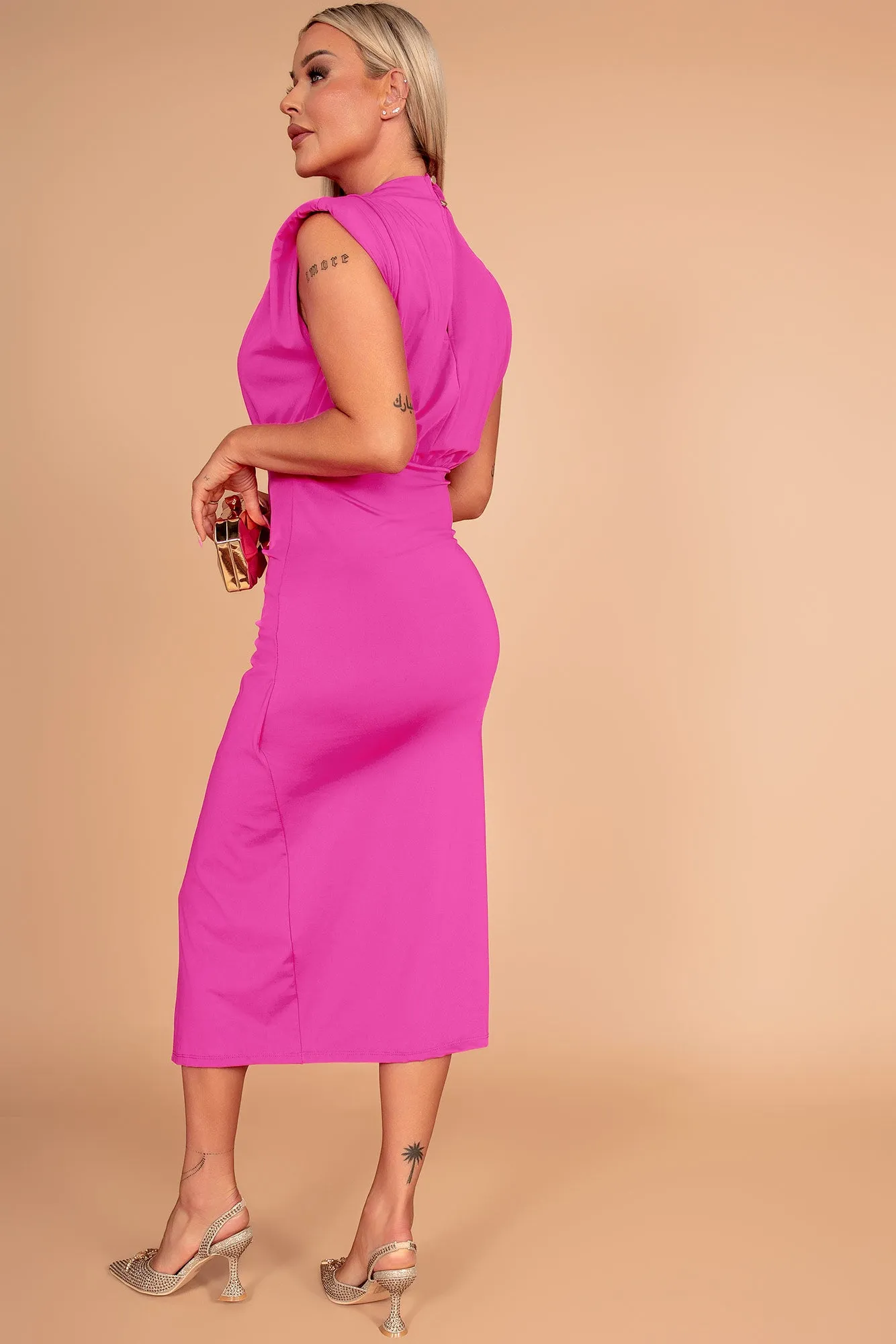 Hadleigh Pink Slinky Dress