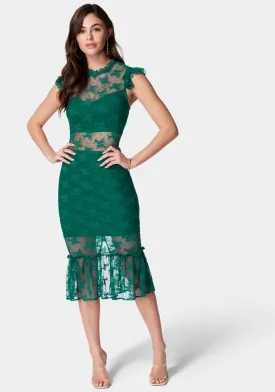 Illusion Lace Midi Dress