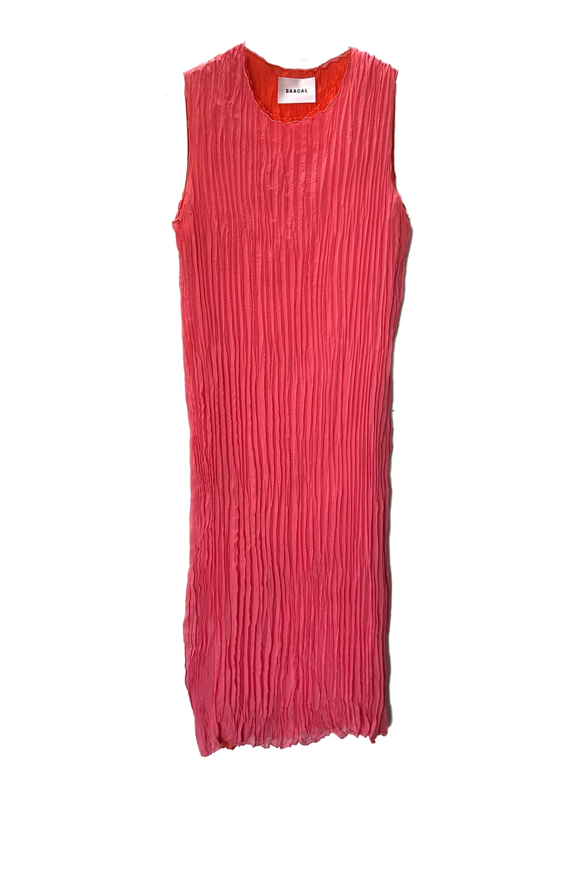 Jaya Pleated Dress- Reversible Orange Coral