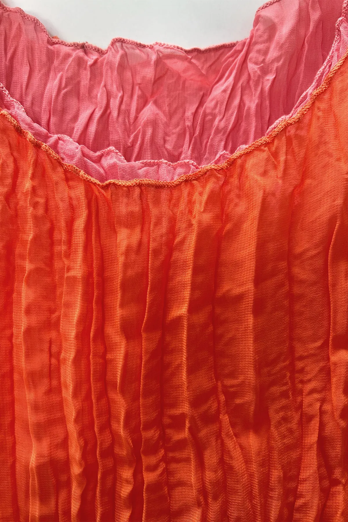 Jaya Pleated Dress- Reversible Orange Coral