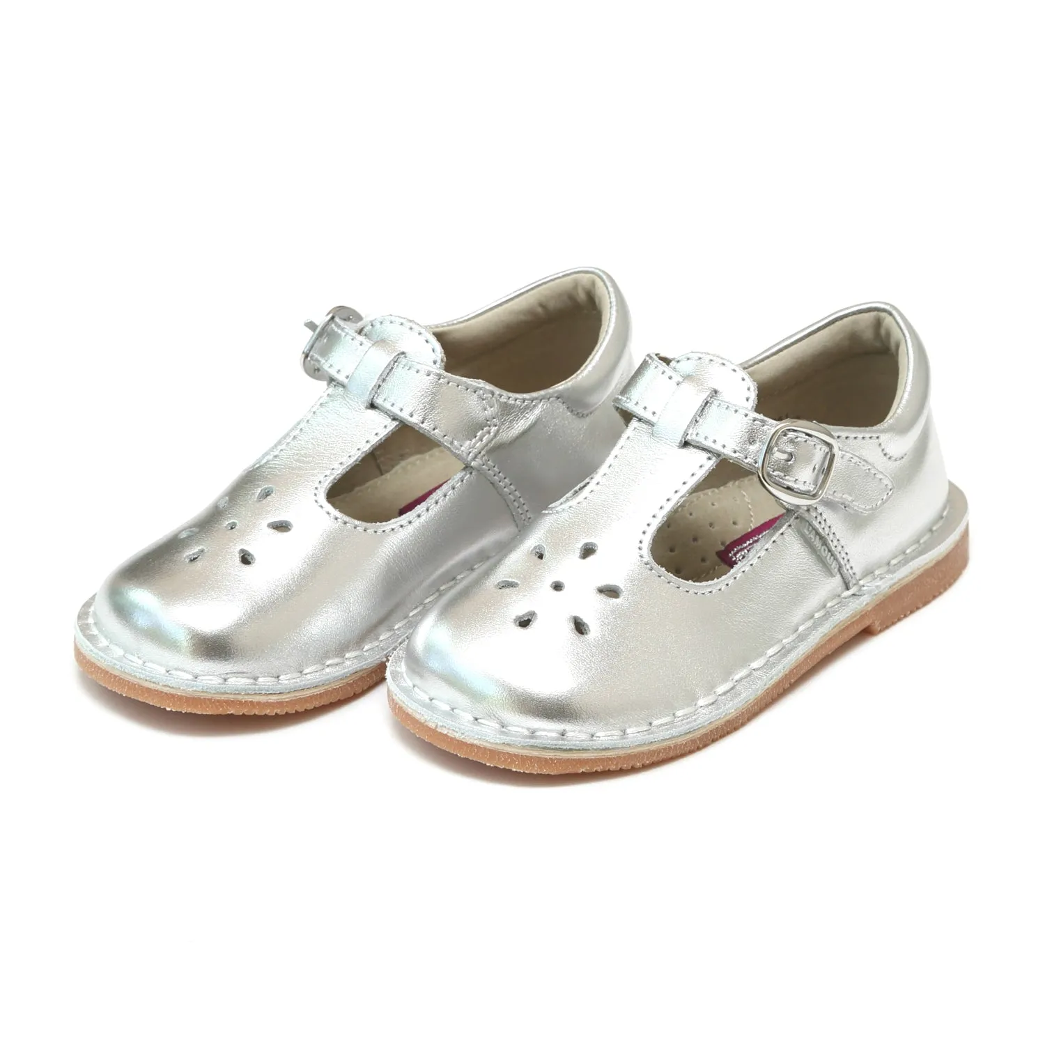 Joy Metallic Leather T-Strap Mary Jane