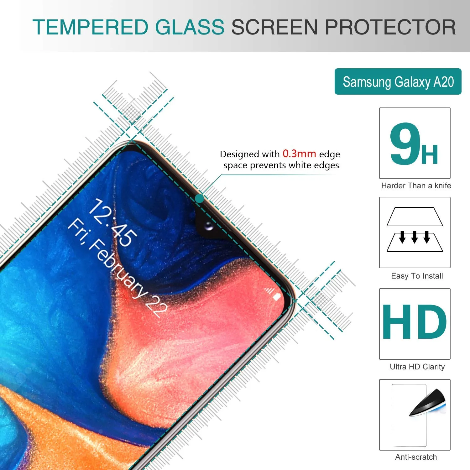 LeYi Samsung Galaxy A20/ A30 Case with Tempered Glass Screen Protector, [Military Grade] Magnetic Car Ring Holder Mount Kickstand Defender Protective