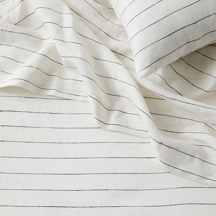 LINEN DUVET COVER SET | PENCIL STRIPE