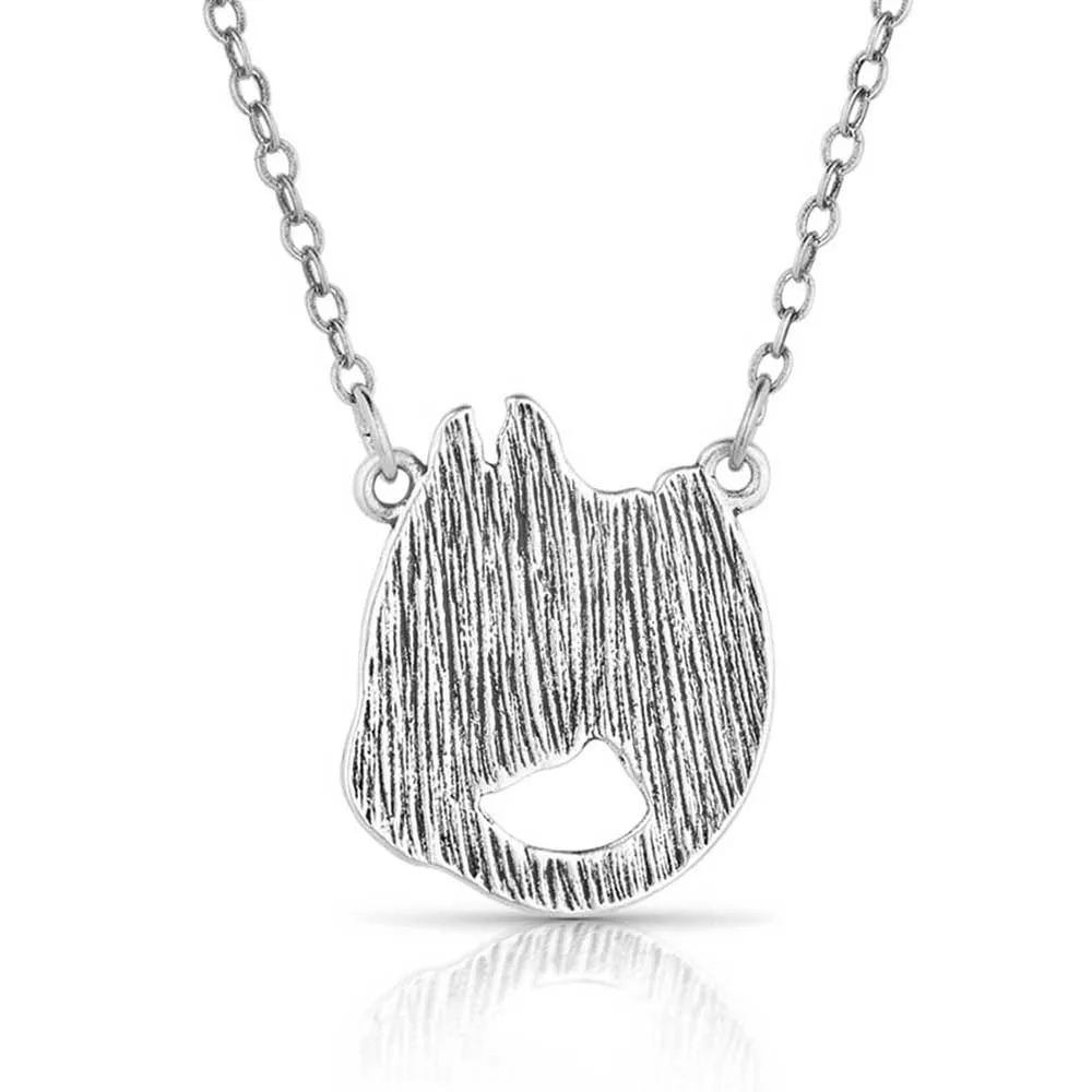 Lucky Horse Head Pendant Necklace - Montana Silversmiths