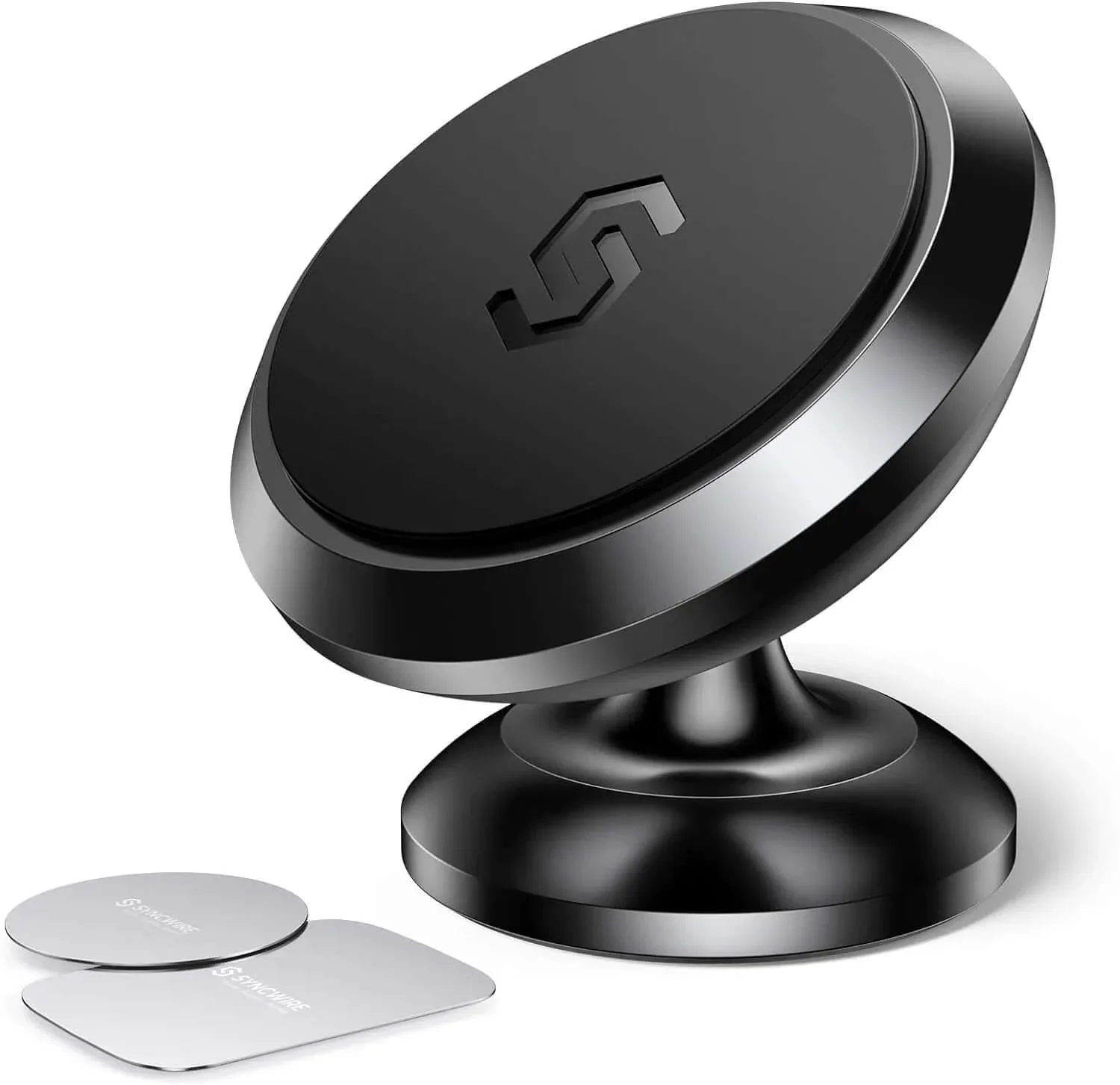 Magnetic In-Car Phone Mount (Metal Plates Included)