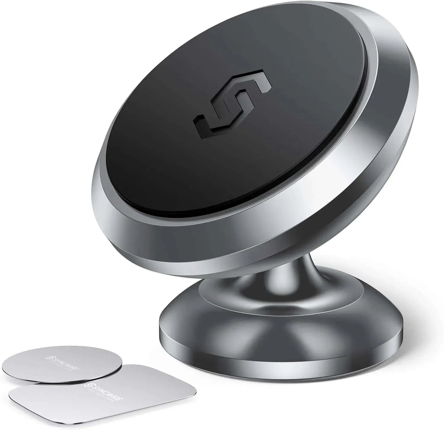 Magnetic In-Car Phone Mount (Metal Plates Included)