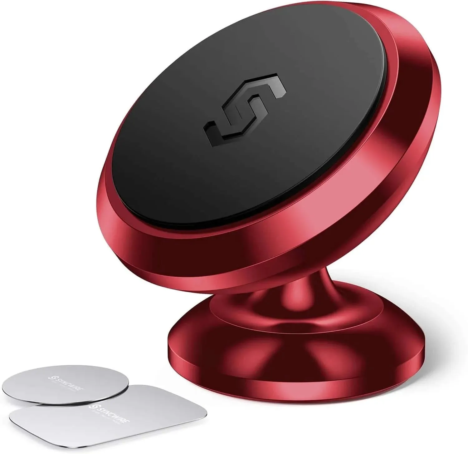 Magnetic In-Car Phone Mount (Metal Plates Included)