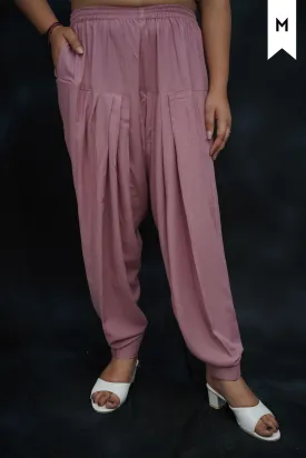 Mauve Pleated Rayon Salwar