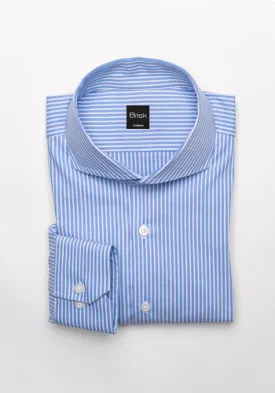 Mid Blue Pencil Stretch Stripes Shirt