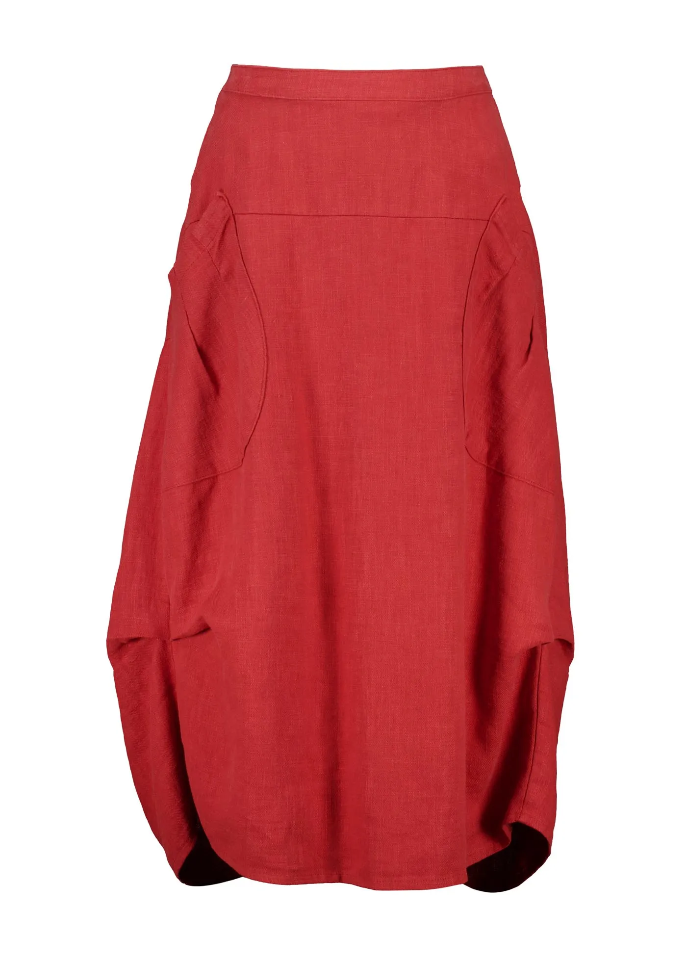 Milwaukee Fiesta Skirt Burnt Orange in Slub Linen