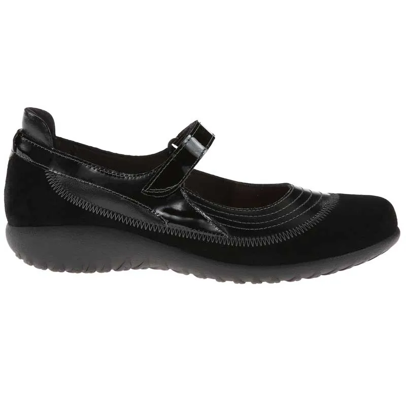 Naot Kirei Mary Jane - Black Madras / Black Suede / Black Patent