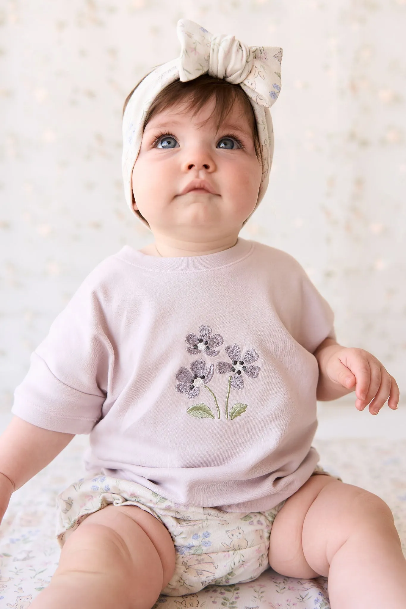 Organic Cotton Frill Bloomer - Moons Garden Lavender