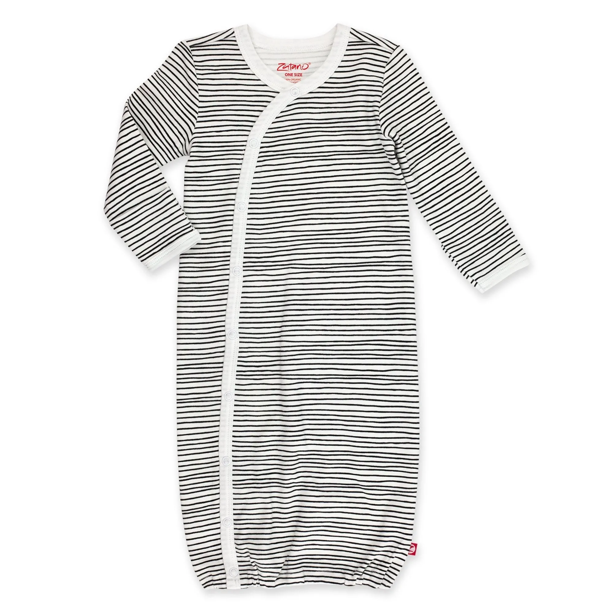 Pencil Stripe Organic Cotton Baby Kimono Gown