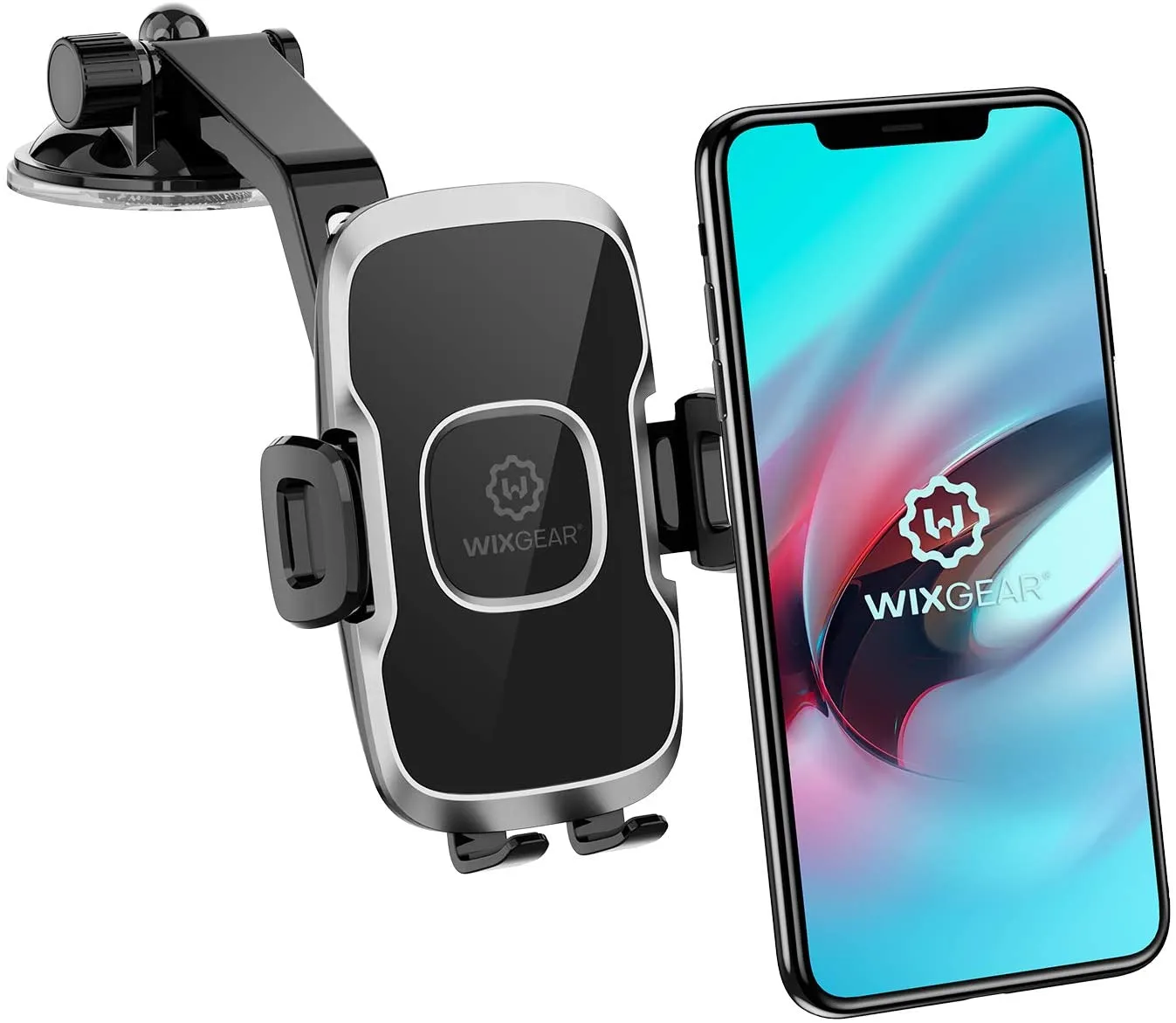 Phone Holder for Car, WixGear Universal Dashboard Curved Phone Car Suction Cup Mount Holder for Cell Phone 360 Degree Rotation