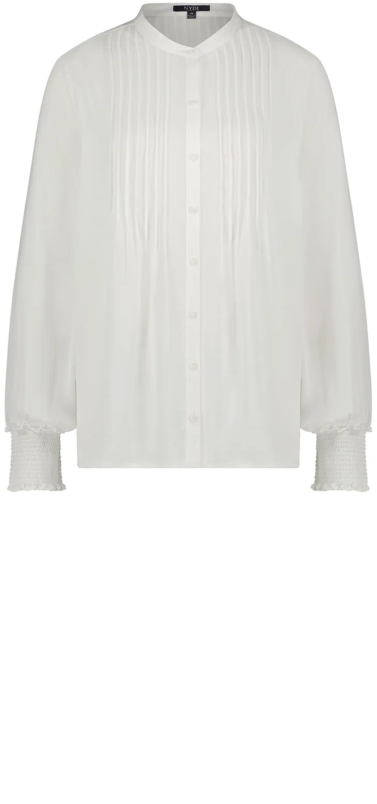 Pleated Peasant Blouse Wit | Optic White