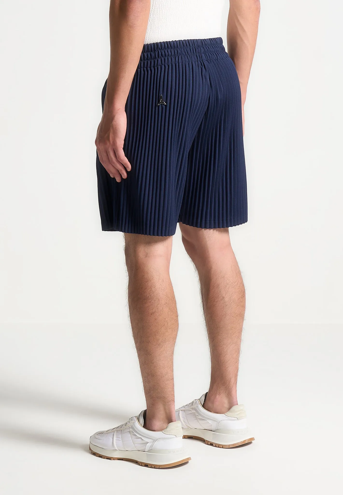 Pleated Shorts - Navy