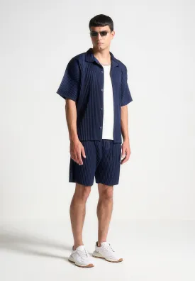 Pleated Shorts - Navy