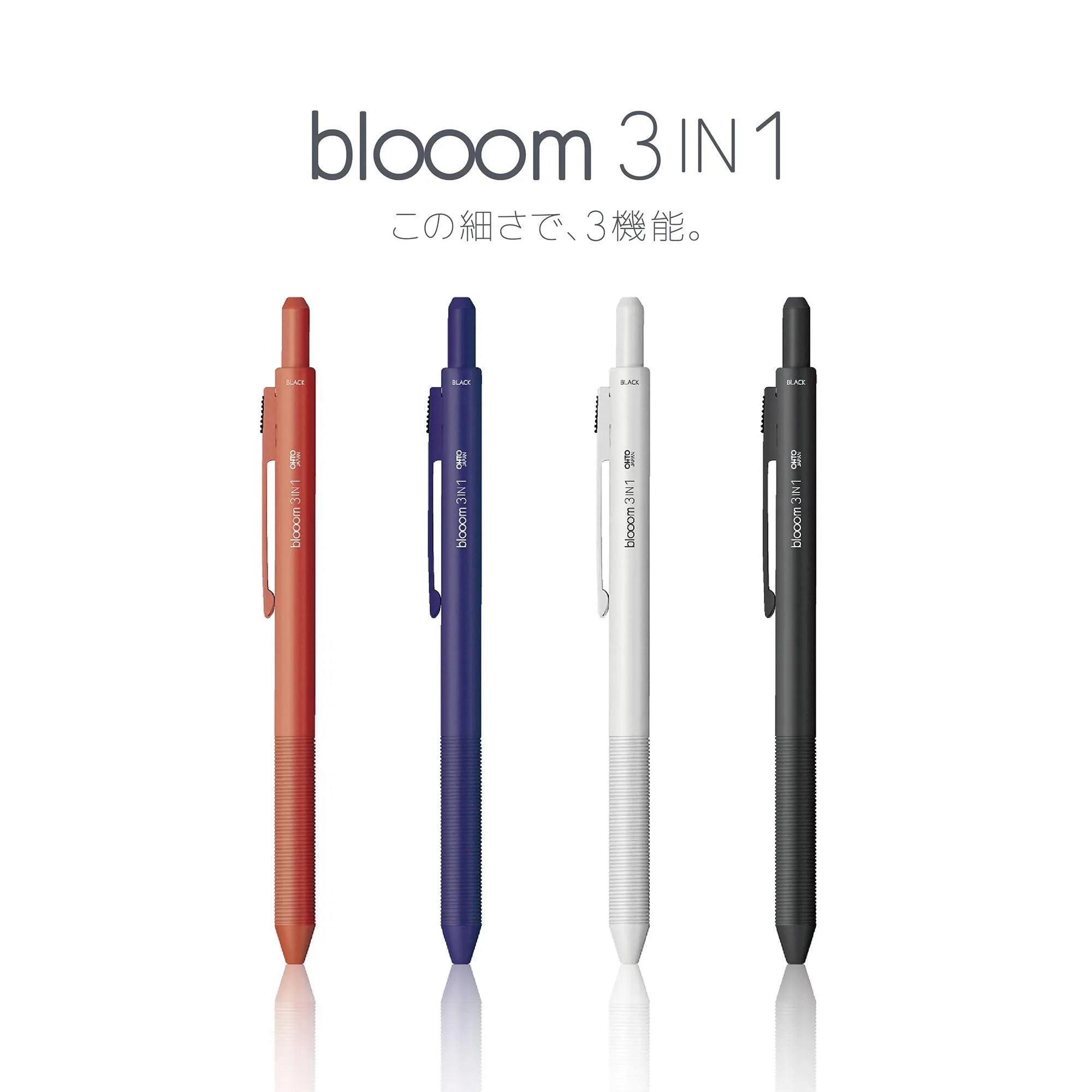 (Pre-Order) OHTO Multi-Function Ballpoint Pen Blooom 3 in 1  Multi Pen Metal Pen MF-25B3