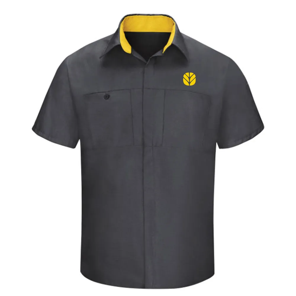 Red Kap - Performance Plus Short Sleeve Shirt with Oilblok Technology - Charcoal/Yellow