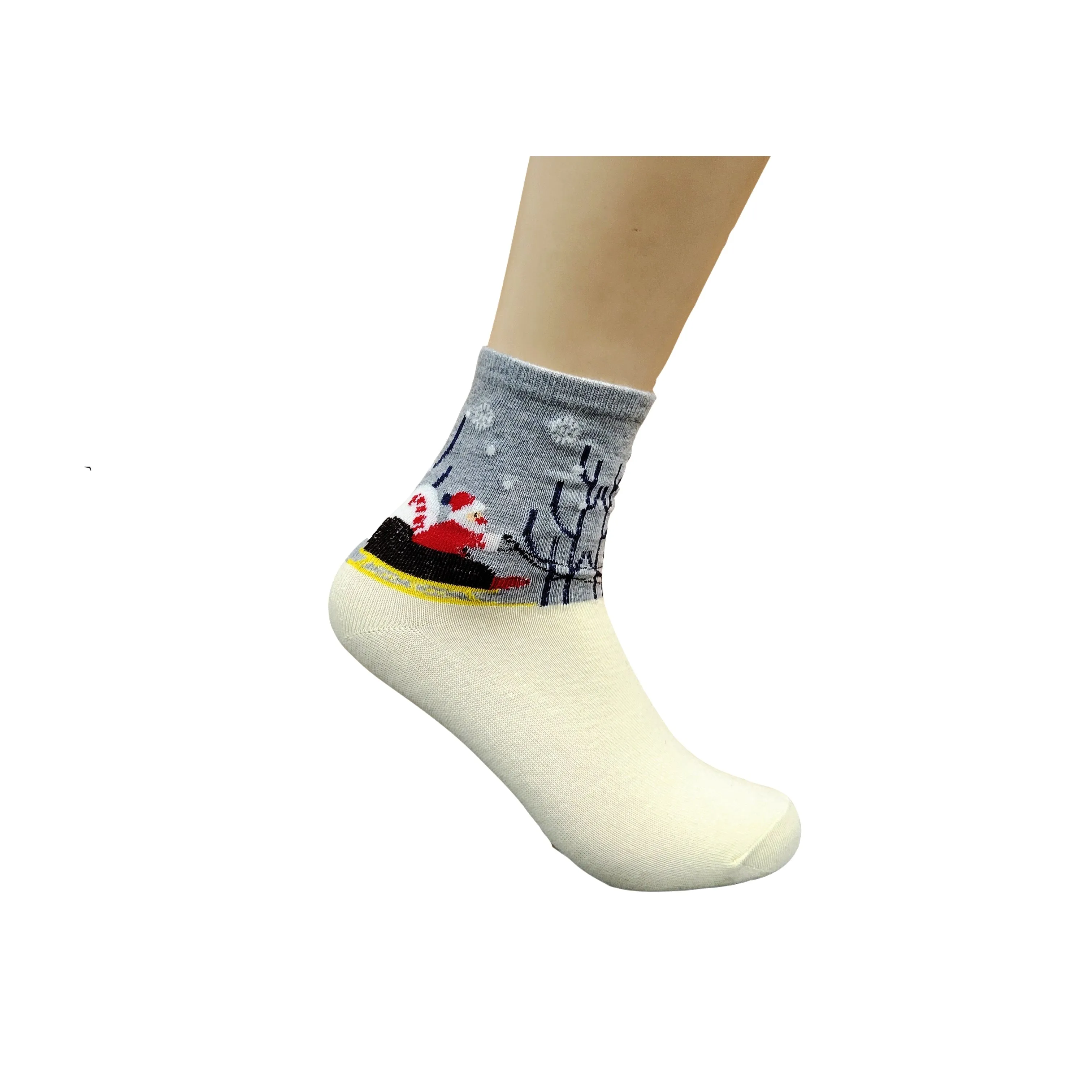 Santa Claus Driving a Sleigh Socks (Adult Medium - Women's Shoe Sizes 5-10)