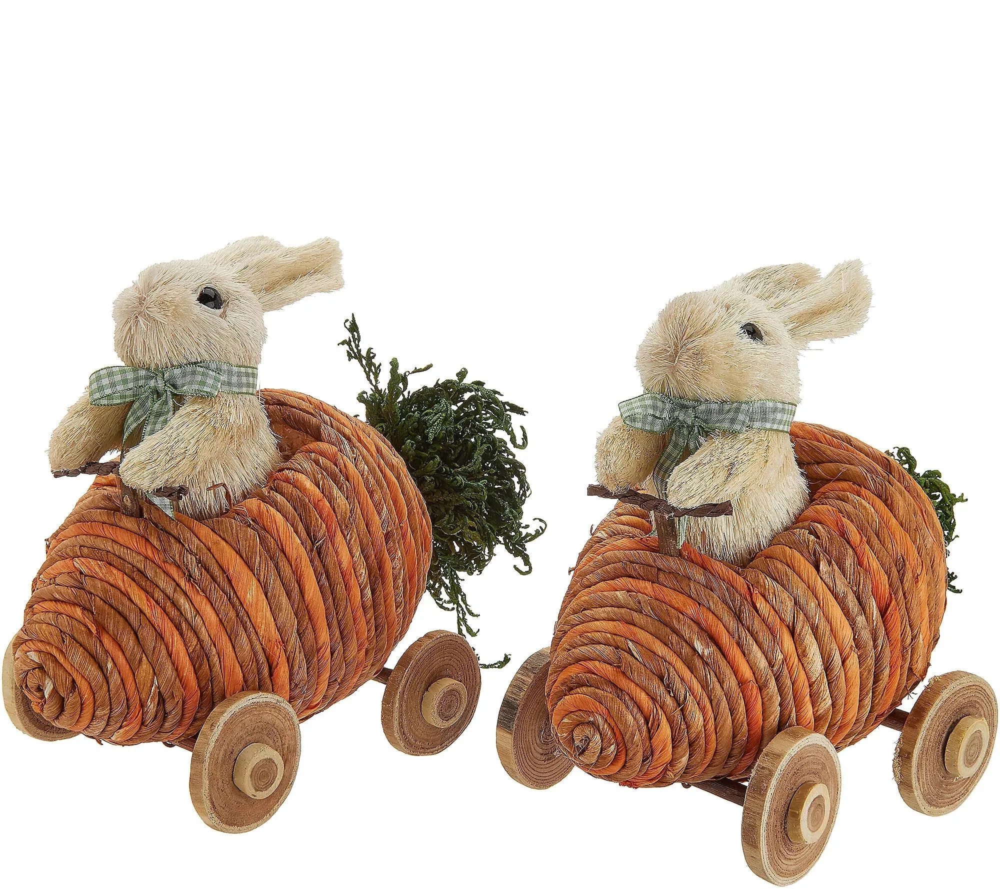 Set of 2 Bunnies Driving Veggie Cars by Valerie