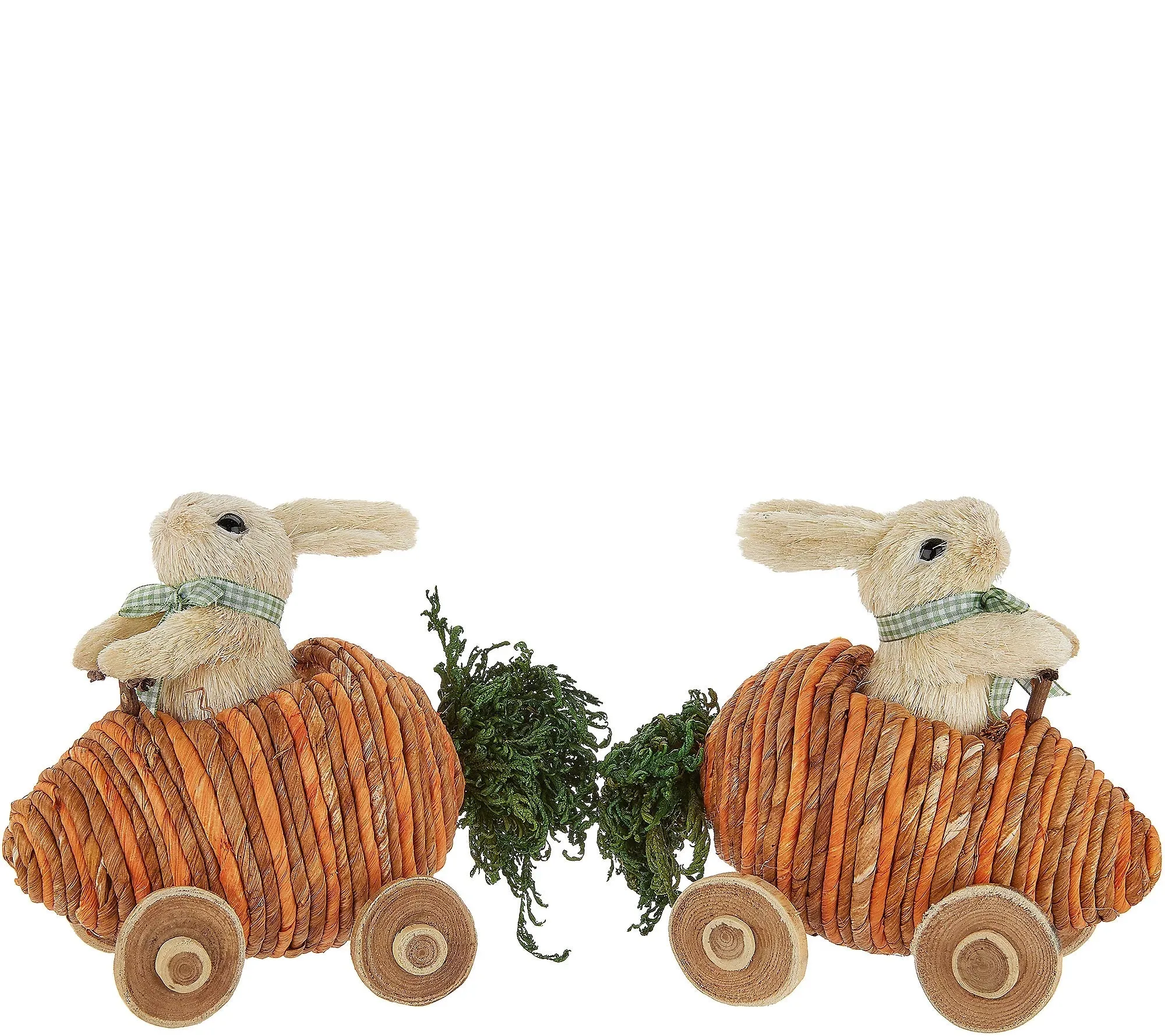 Set of 2 Bunnies Driving Veggie Cars by Valerie