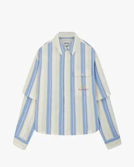 STRIPE DOUBLE SLEEVE SHIRT BABY BLUE