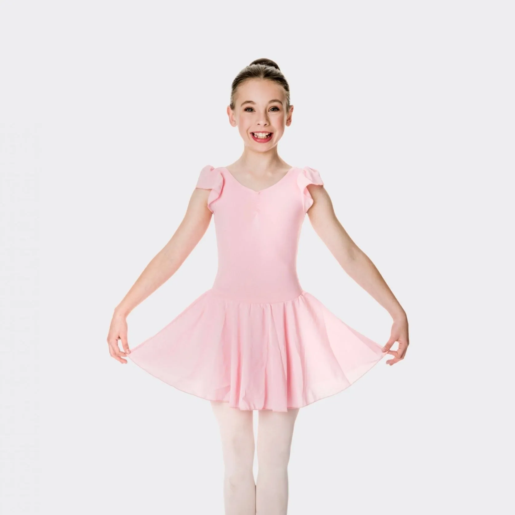 Studio 7 Children's Cap Sleeve Chiffon Dress - Pale Pink*