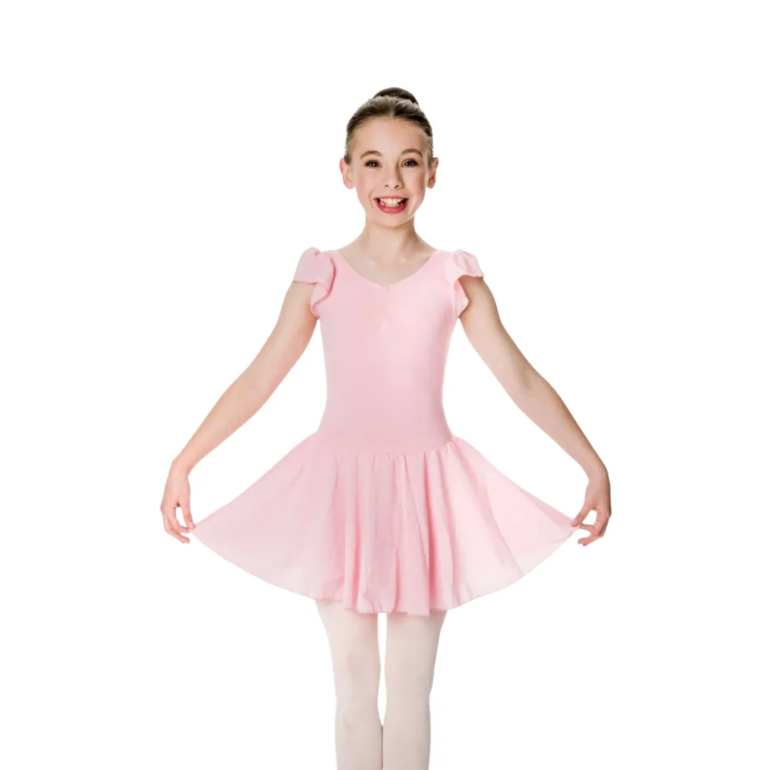 Studio 7 Children's Cap Sleeve Chiffon Dress - Pale Pink*