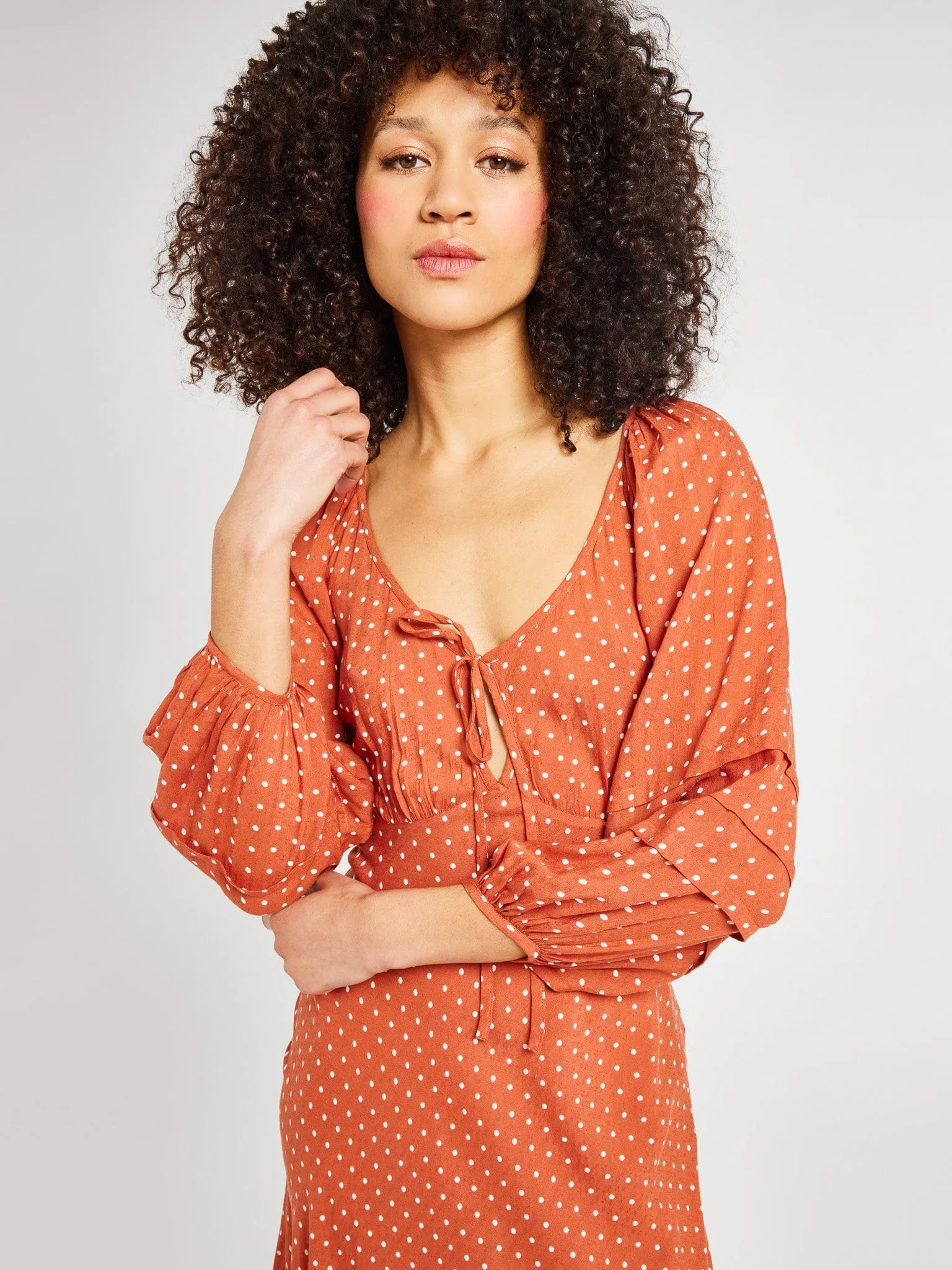 Suki Dress in Terracotta Dot