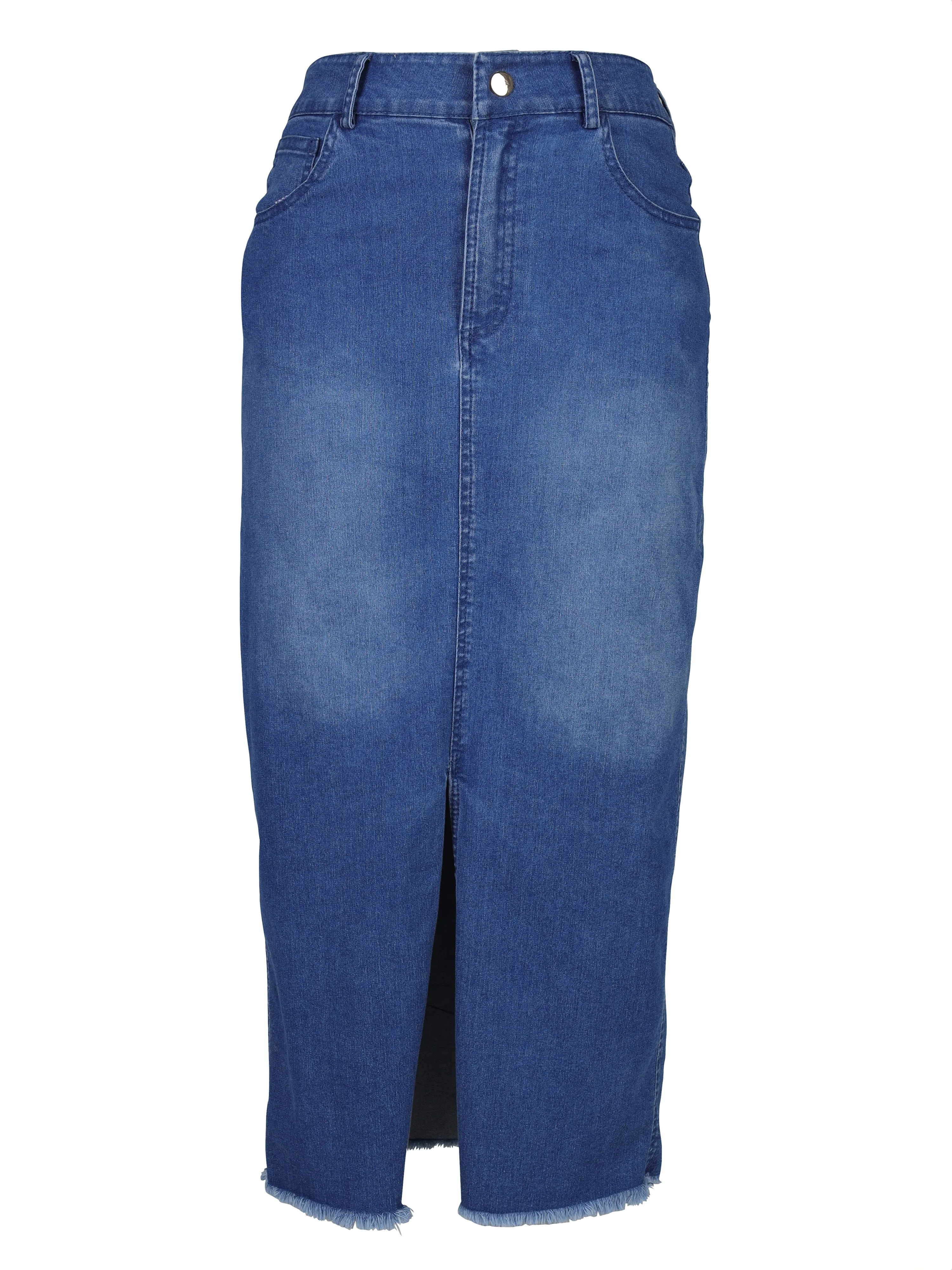 TAIA Jeansrock - Denim blue