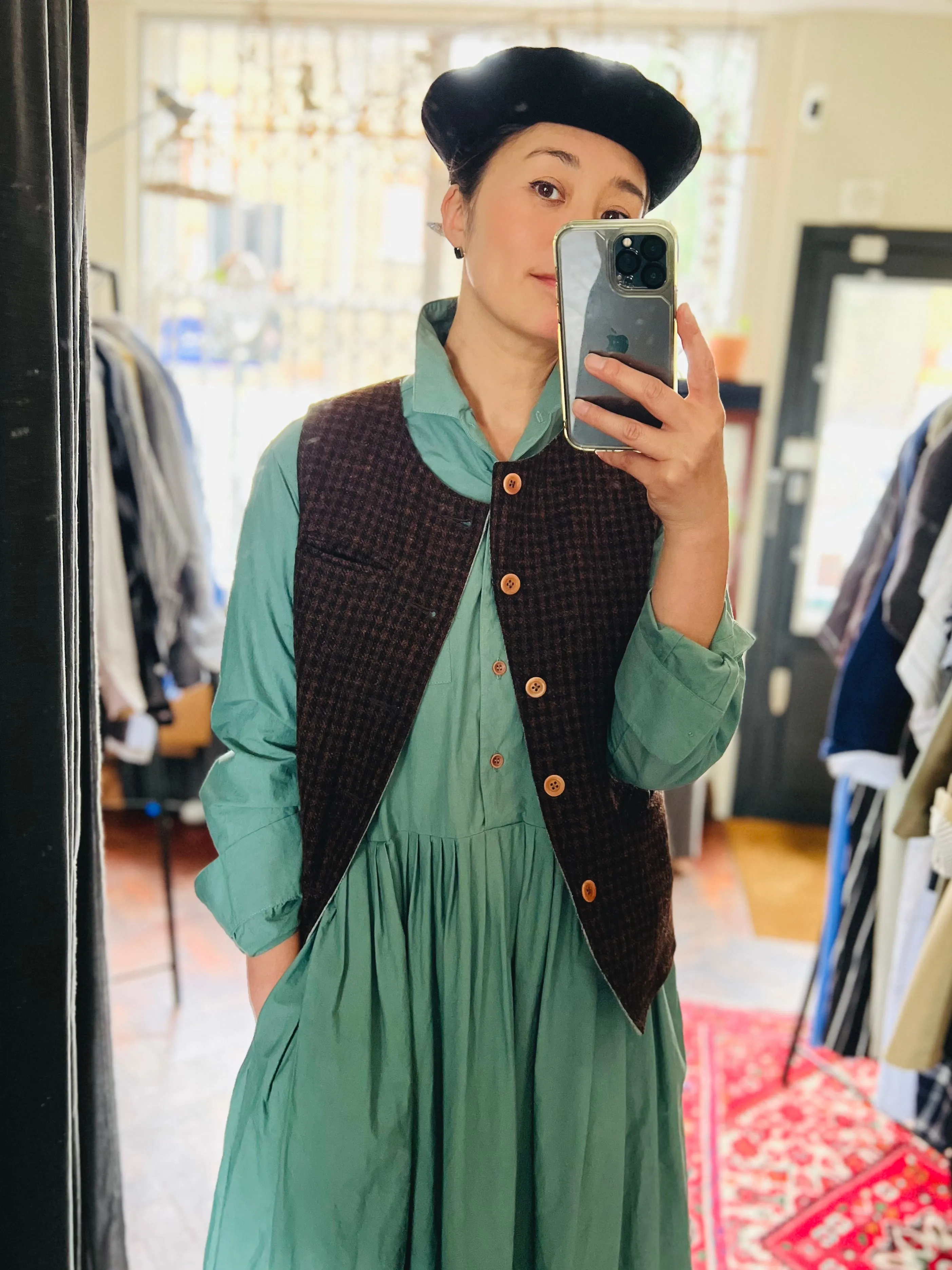 Typewrighter Cotton Dress / Green