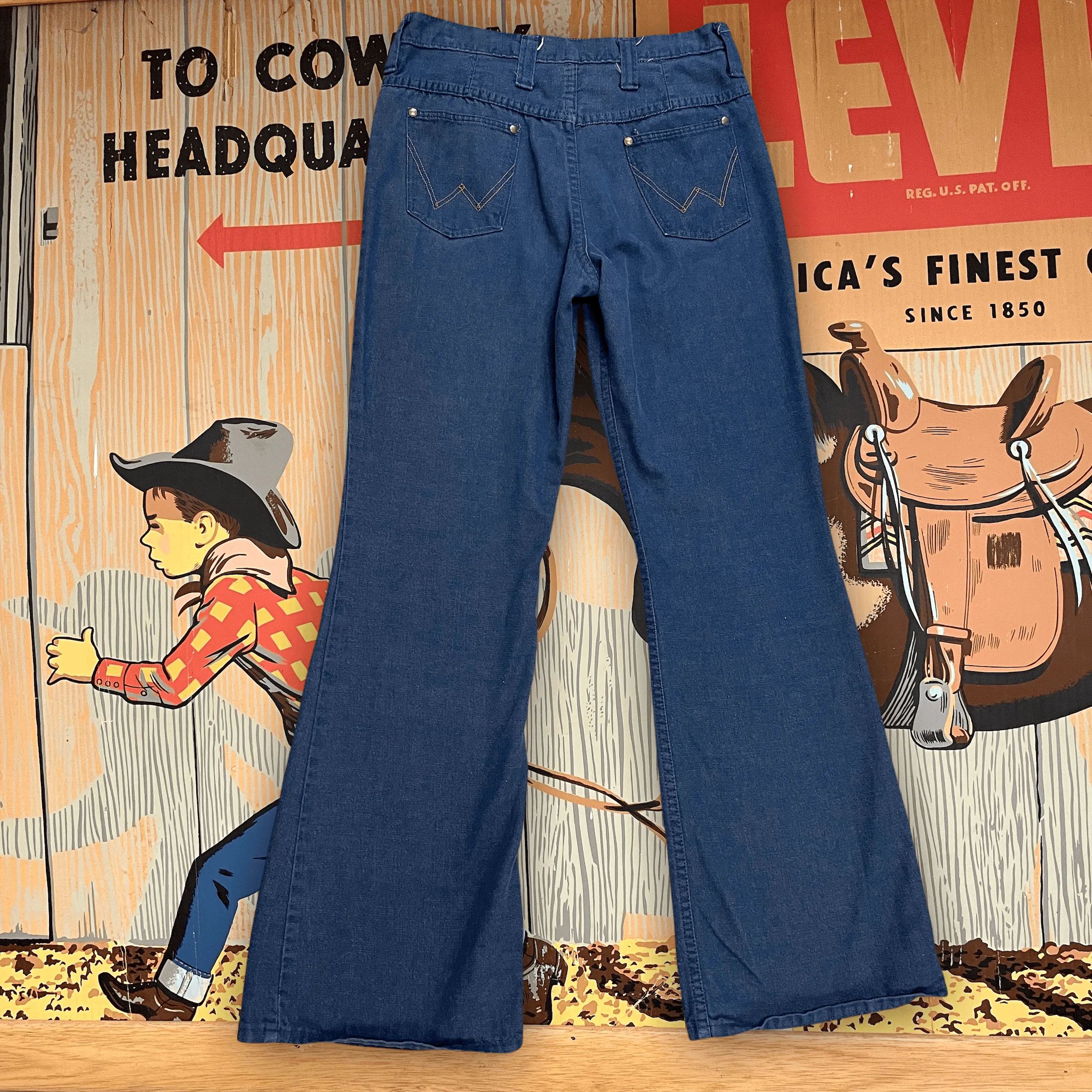 Vintage 60s/70s Soft Denim Wrangler Bell Bottoms Made in USA 31" Waist