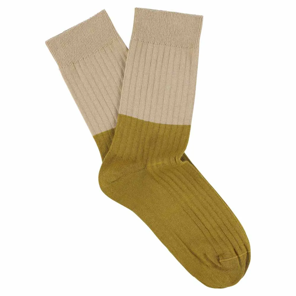 Women Block Socks - Pink / Gold