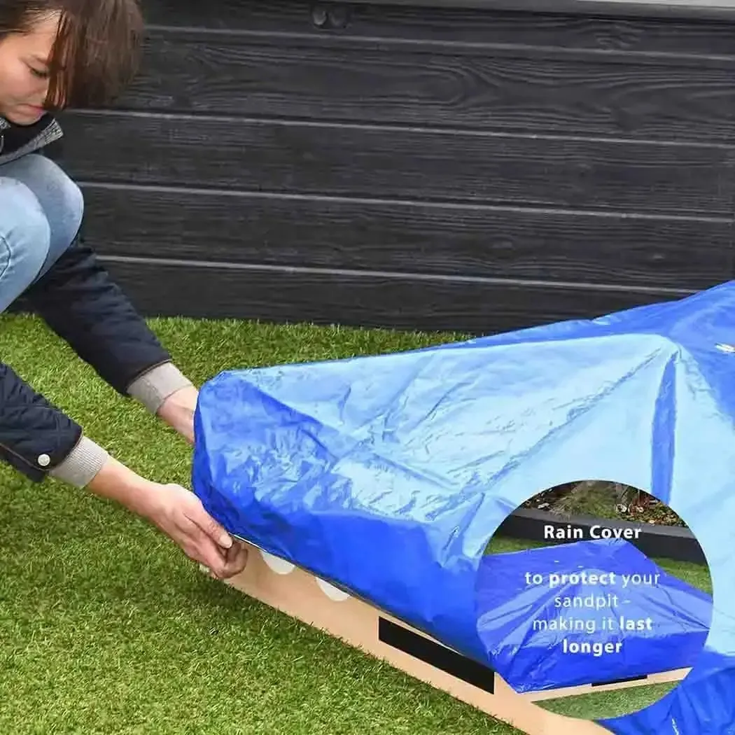 Wooden Car Sandpit with Weatherproof Cover